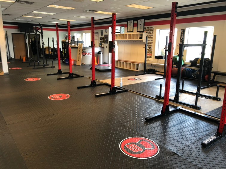 Custom floor decals to promote social distancing in businesses