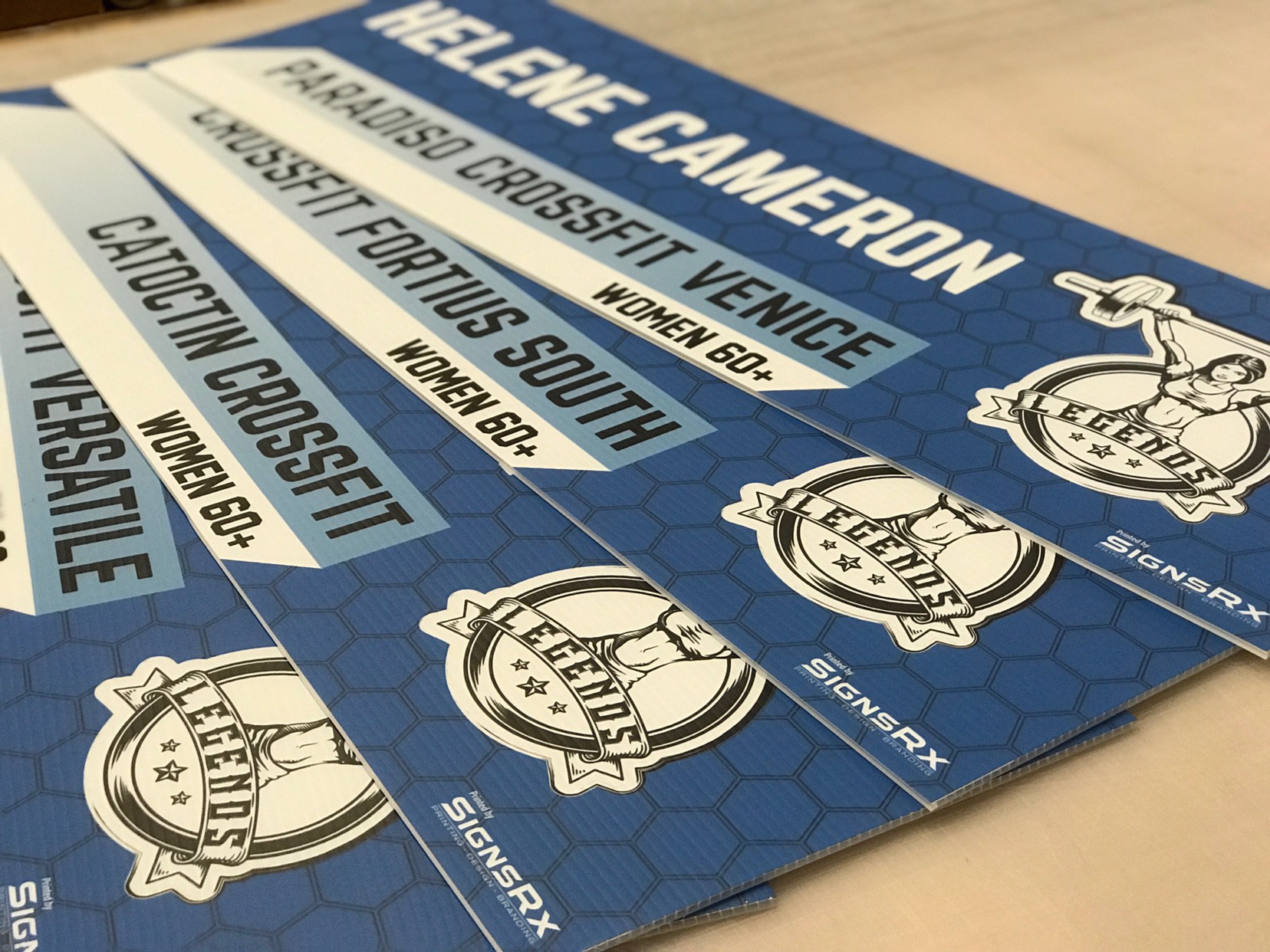 High-quality plastic nameplates for athletic events