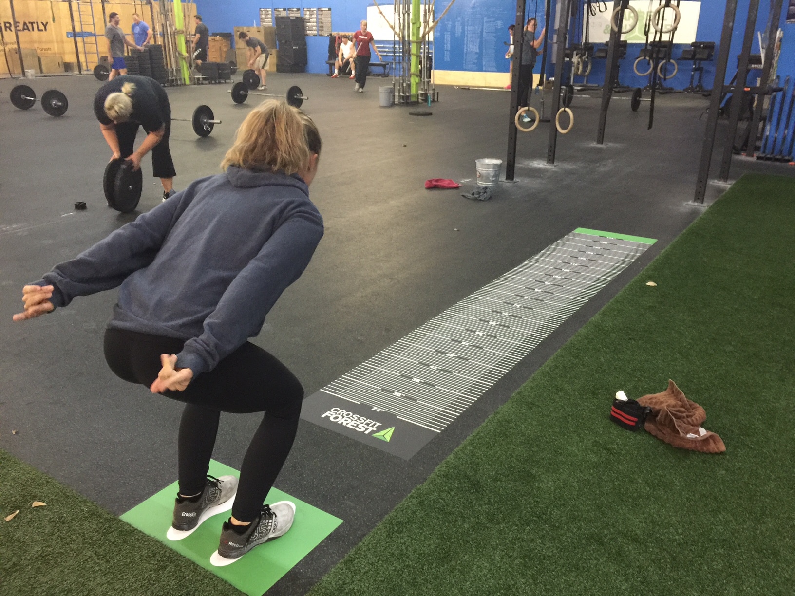24" x 164" broad jump floor decal for high-performance training areas