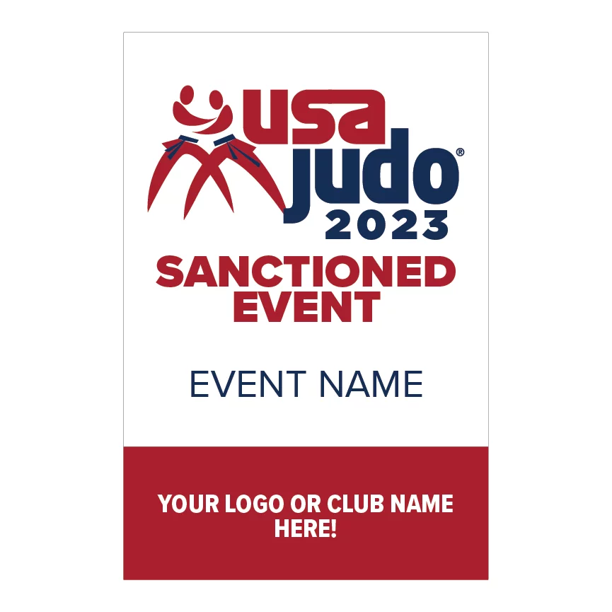Eye-catching USA Judo sanctioned banner for event promotion