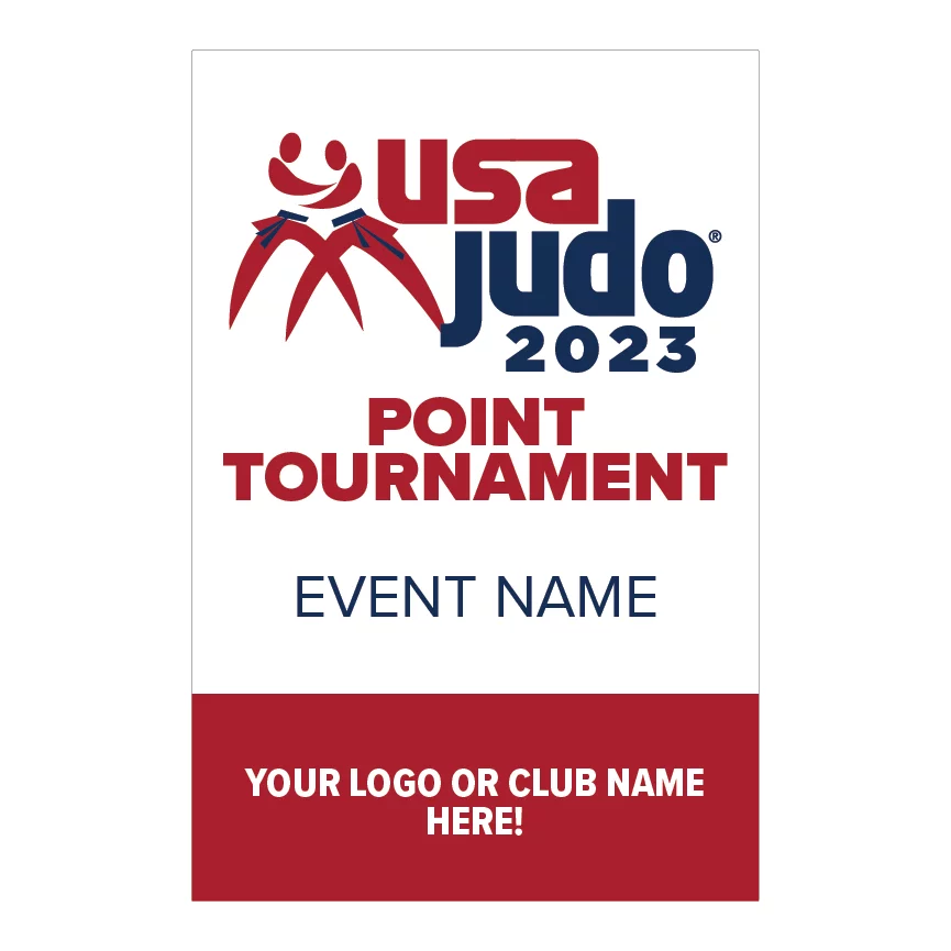 Customizable USA Judo banner for tournaments and event displays