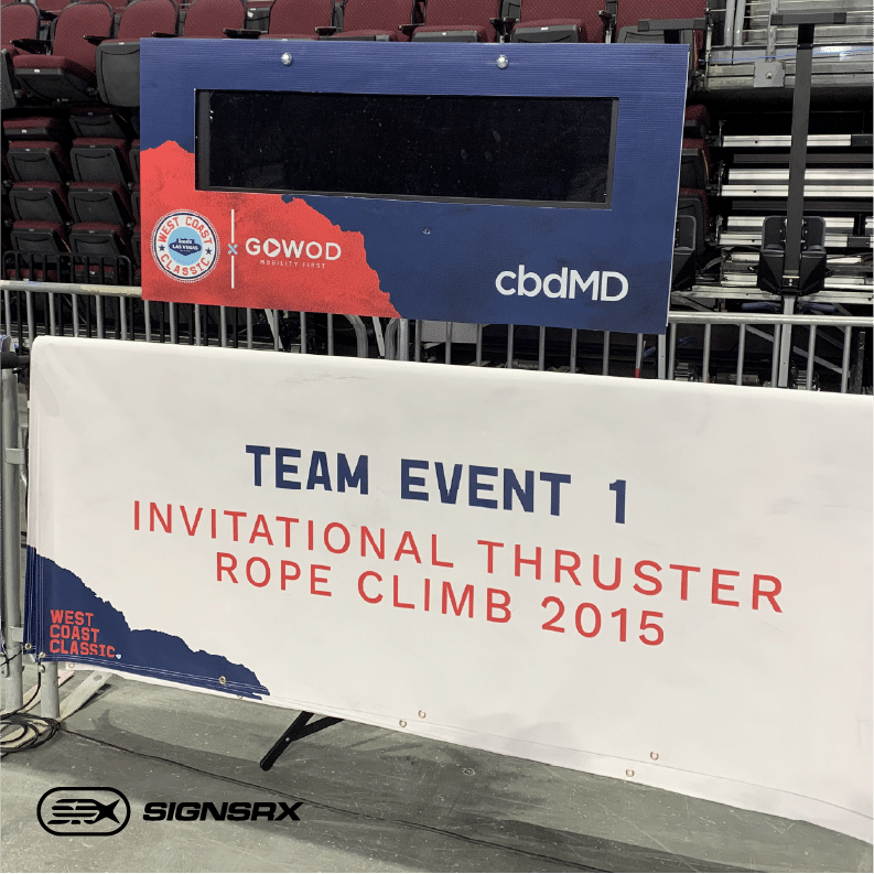 Barricade banner used for CrossFit competition branding