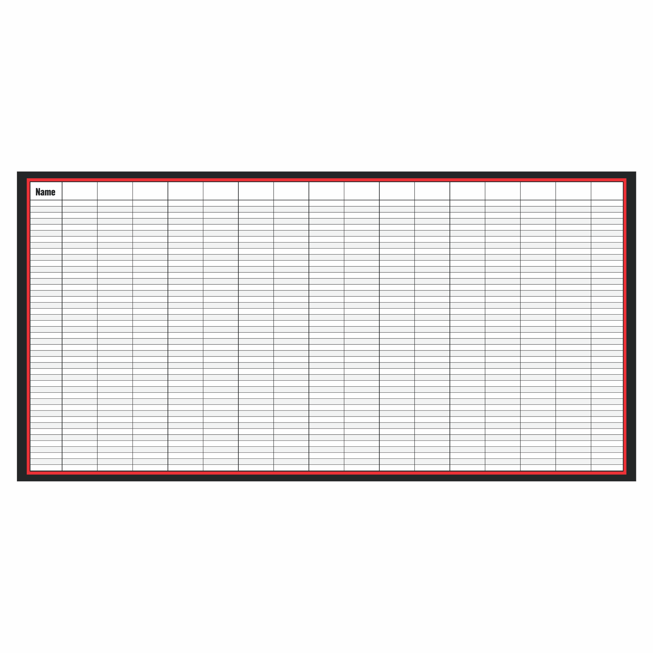 Red blank movement board with a dry erase surface ideal for organizing gym classes