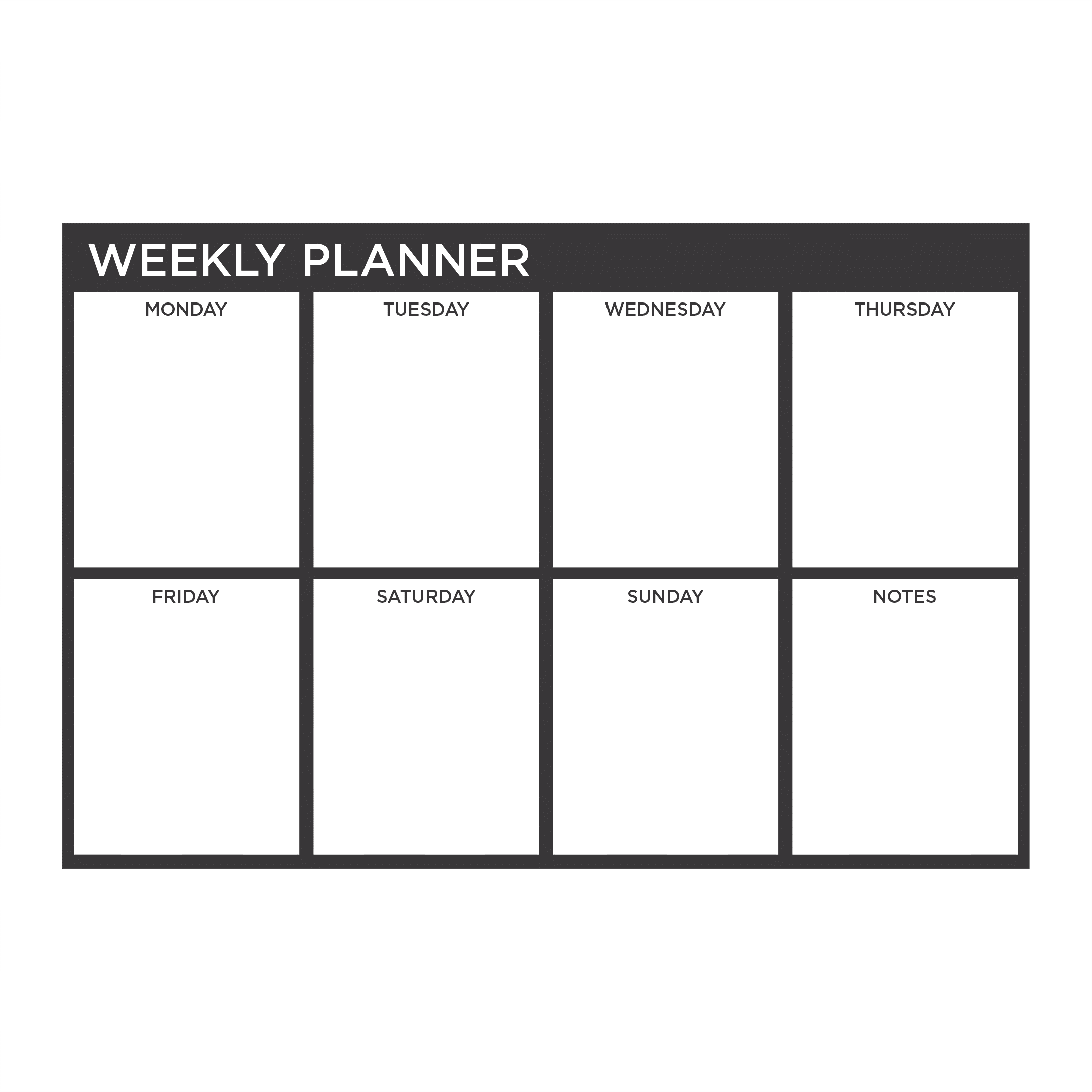 Calendar Dry Erase Board - Weekly