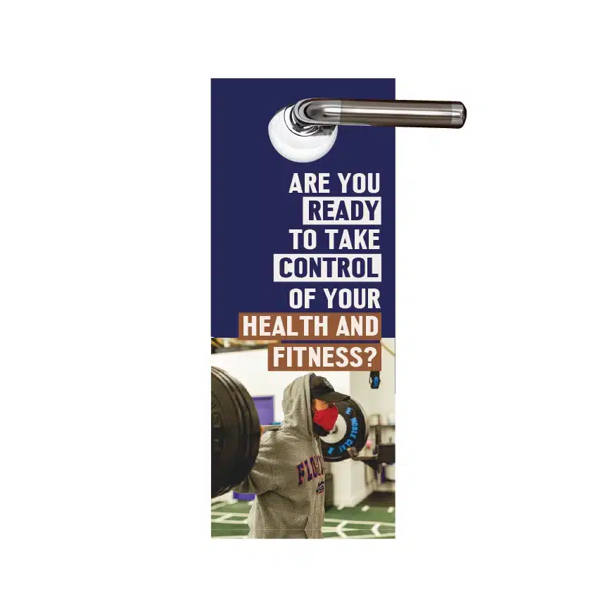 Custom door hangers designed to boost brand visibility and drive foot traffic to your business
