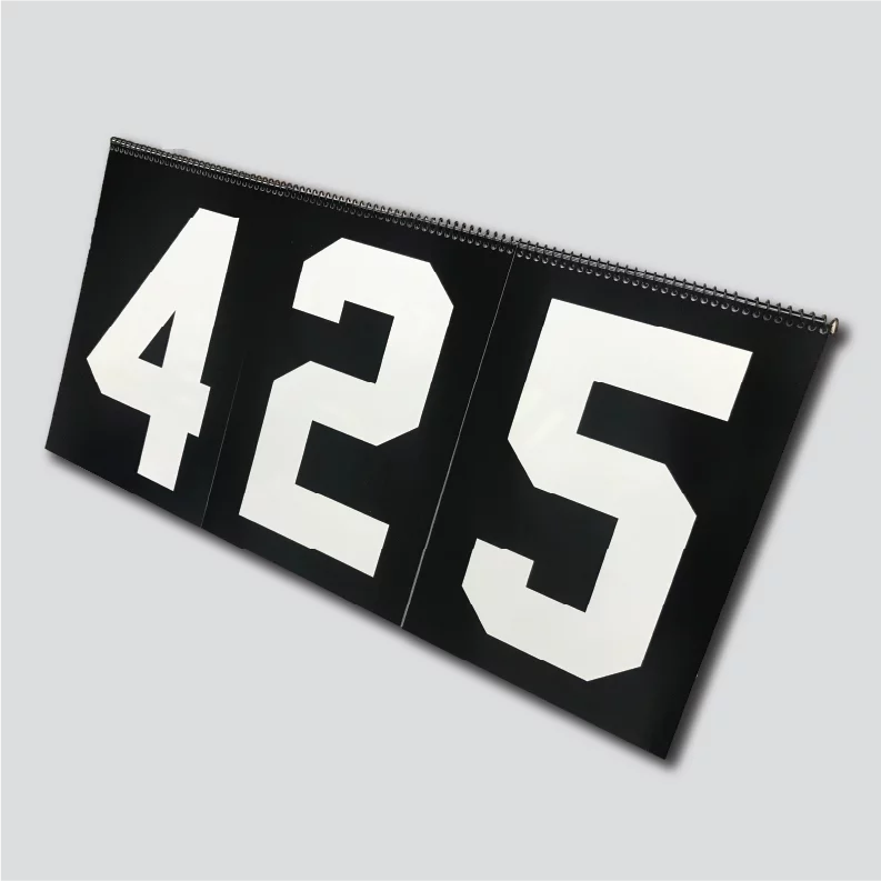 Custom flipbooks for competition score tracking with durable A-frame