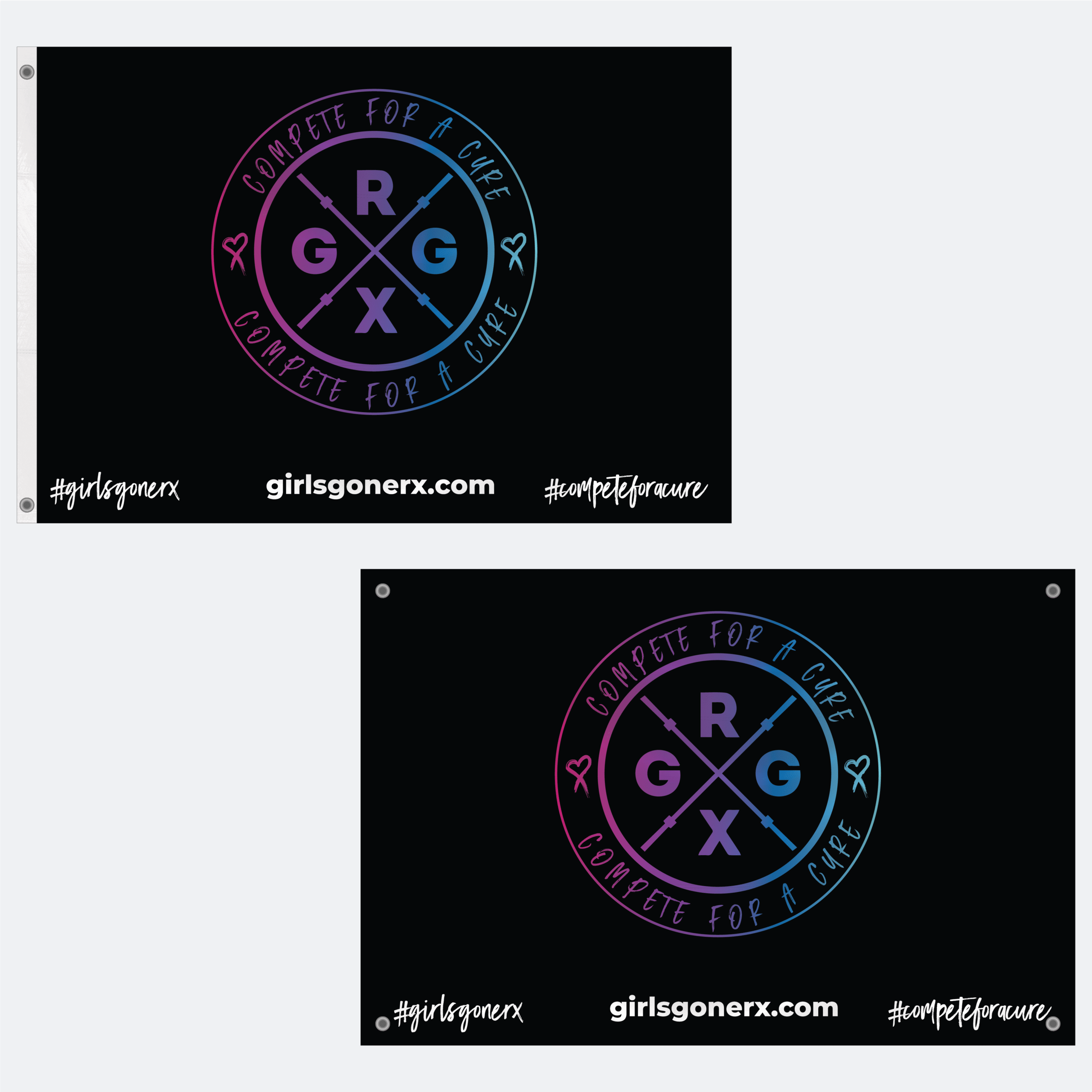 Custom GGRX pole flag for gym and event display