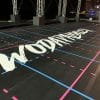 Floor grid decals for gyms, durable vinyl for safety, spacing, and heavy equipment use.