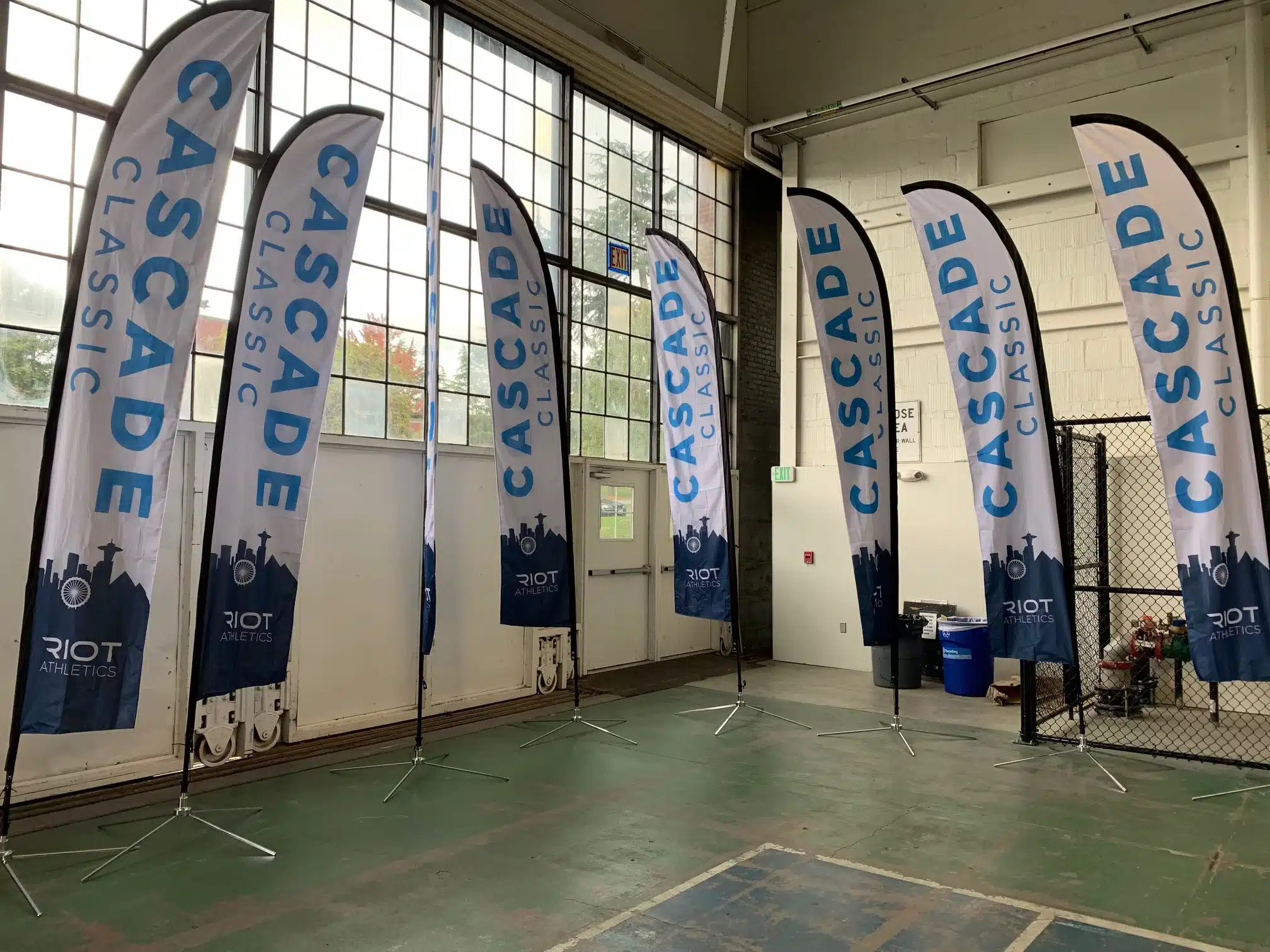 14ft Large Angled Feather Flag for event visibility.