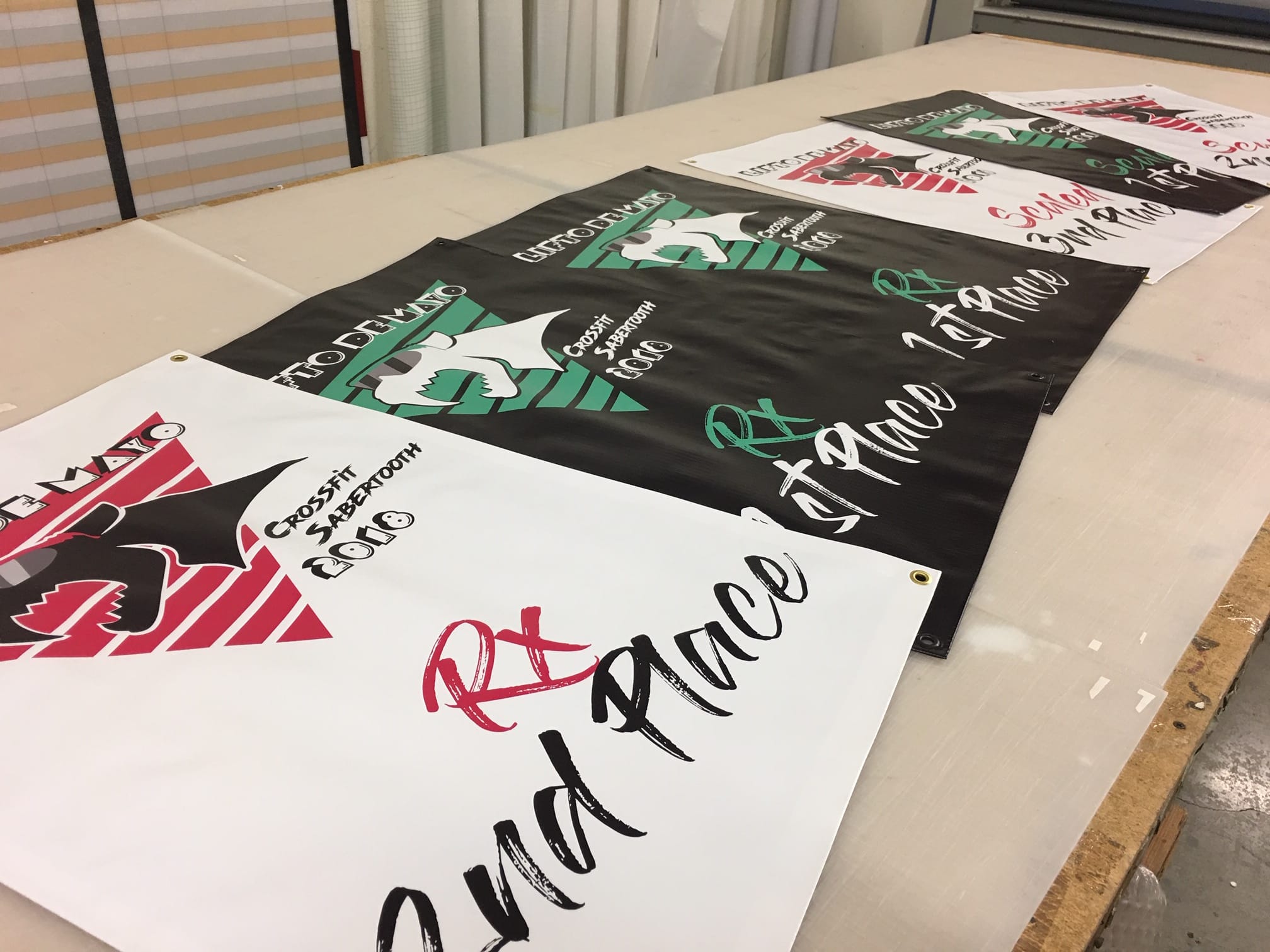 Eye-catching A-frame lane markers for event layout clarity