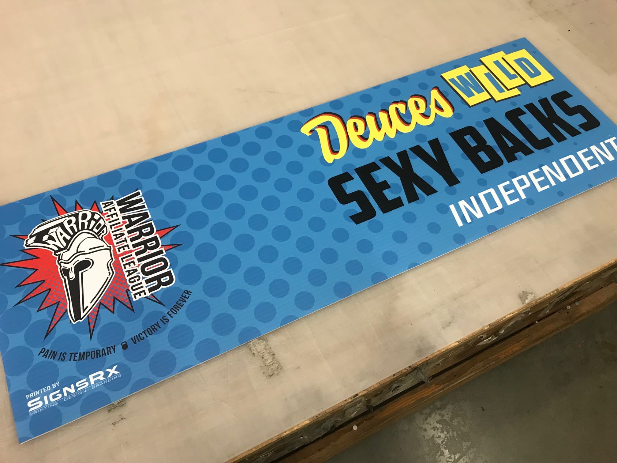 Durable 4MM plastic name signs for fitness competitions