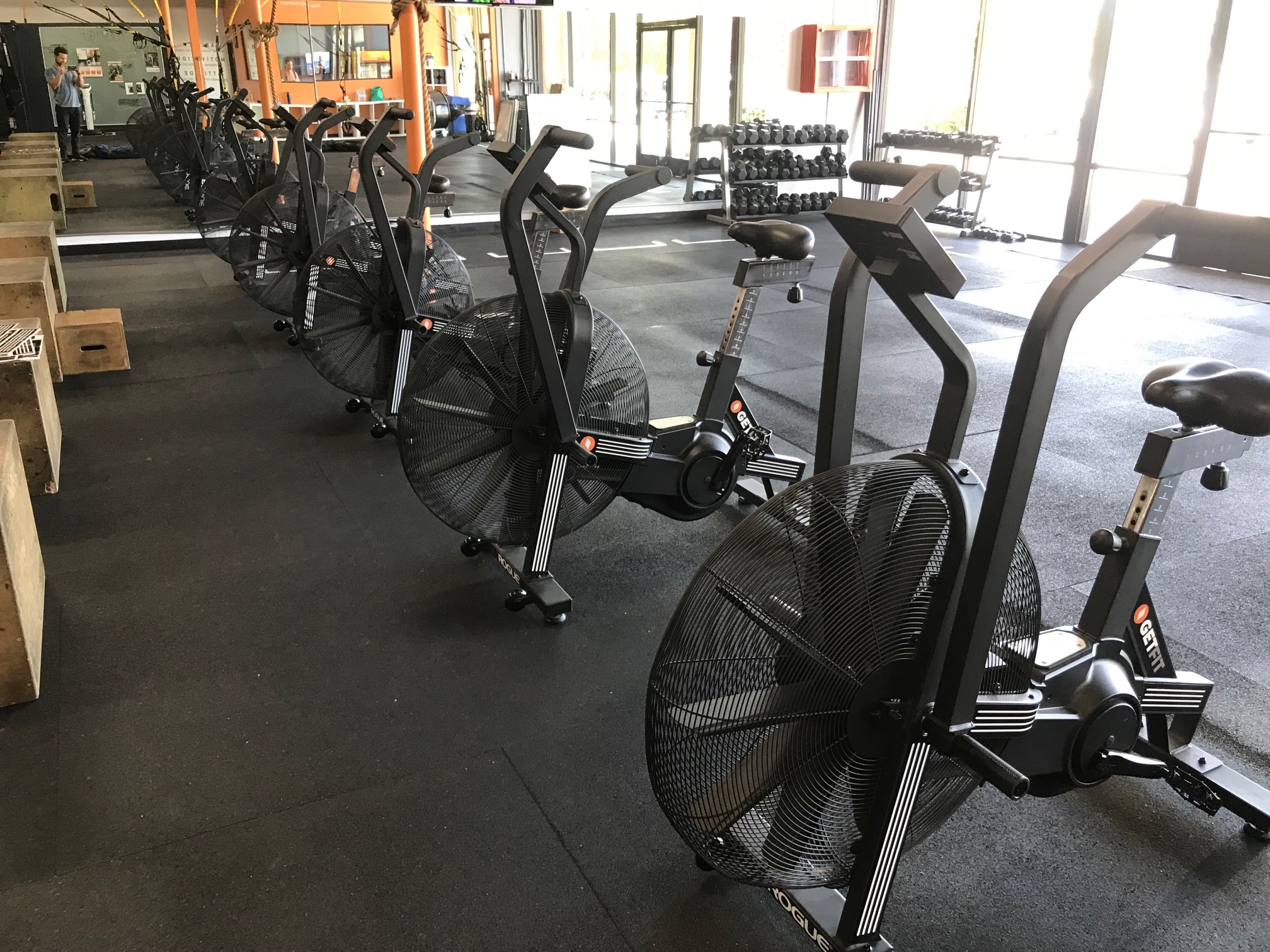 Custom Echo Bike decals for gym branding