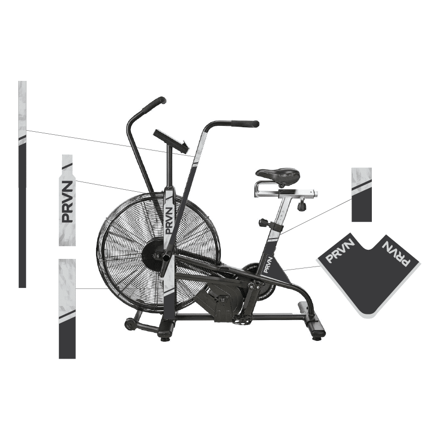 Custom decals promoting member connection on Ski Ergs.