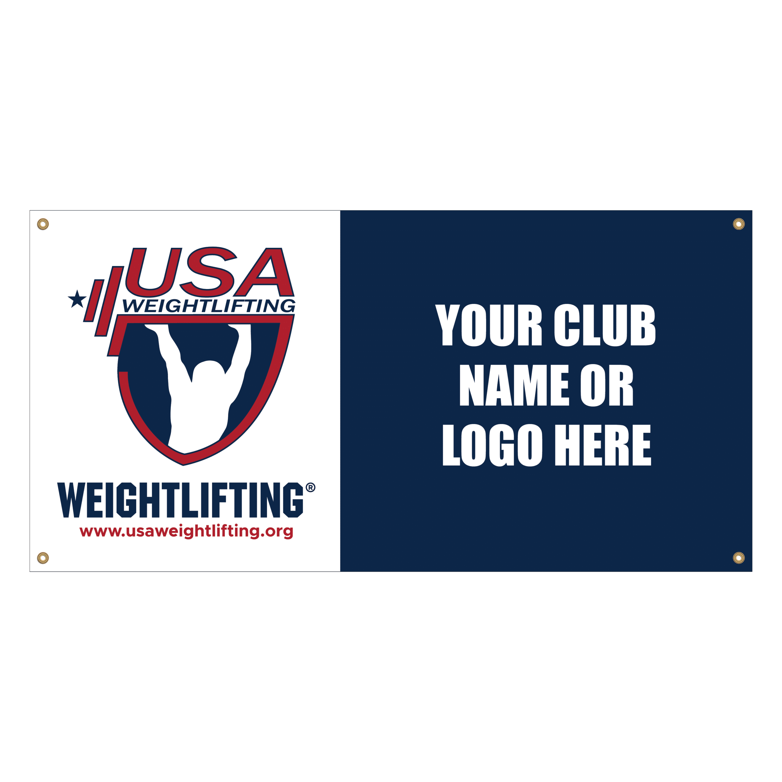 Durable 13oz USA Weightlifting club banner for gym walls