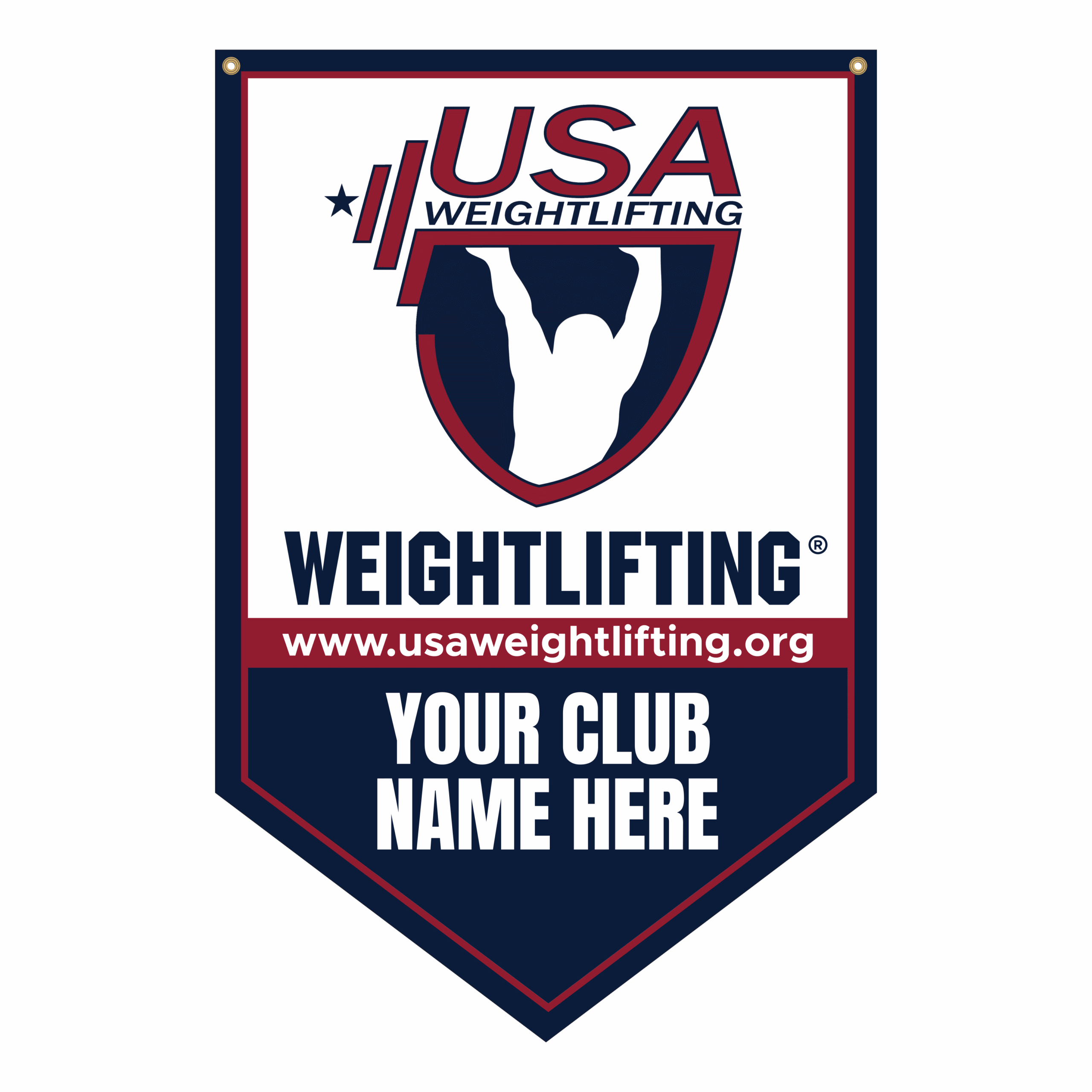 Custom USAW pennant banners for gym decor