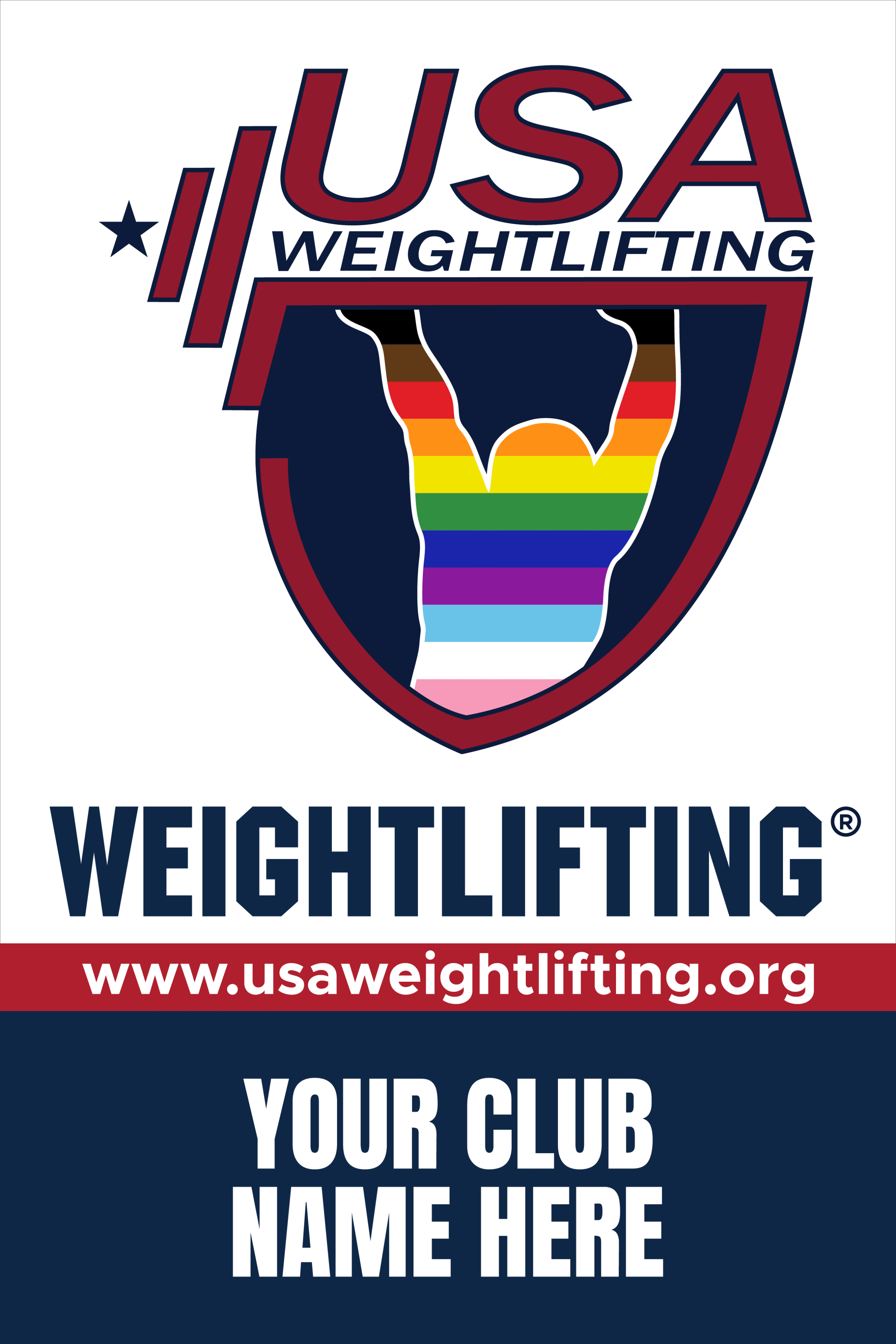 USAW Pride Banner with vibrant rainbow design for gym or event display