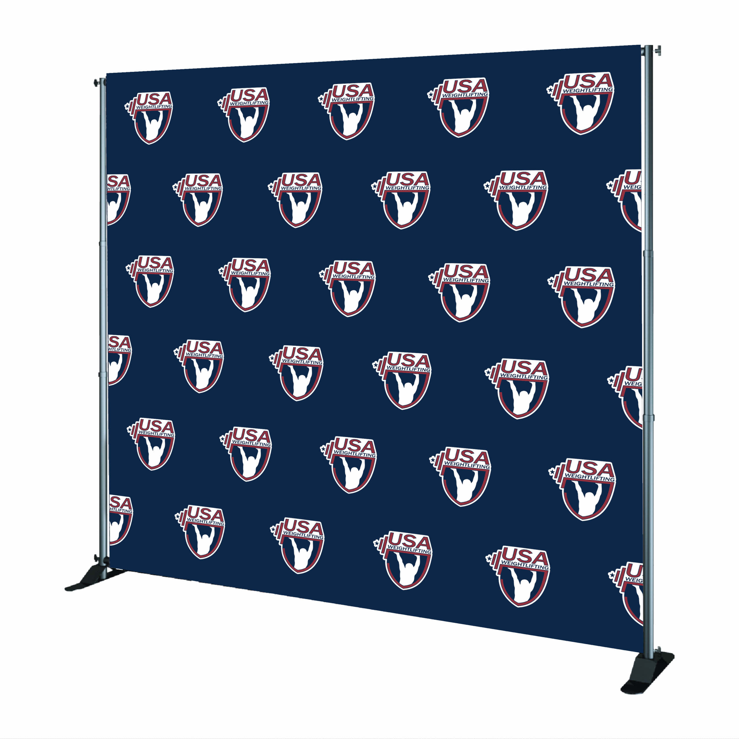 USAW telescoping banner stand for event backdrops and trade show