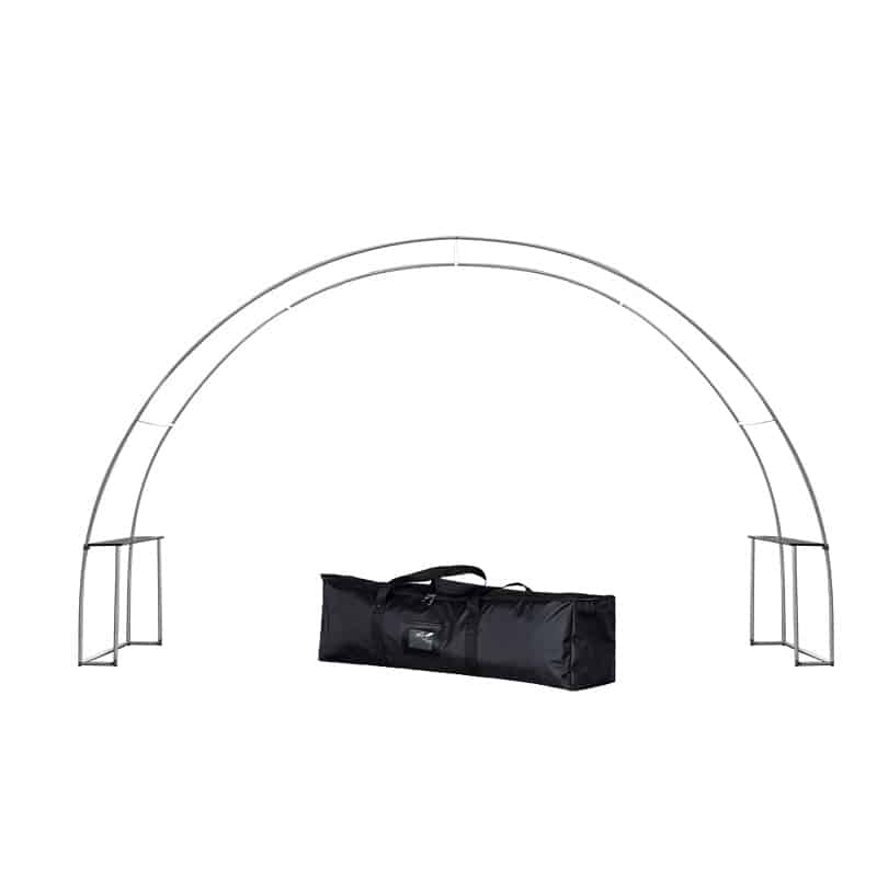 Round arch display for eye-catching brand presence