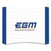 Curved exhibition backdrop with durable aluminum frame