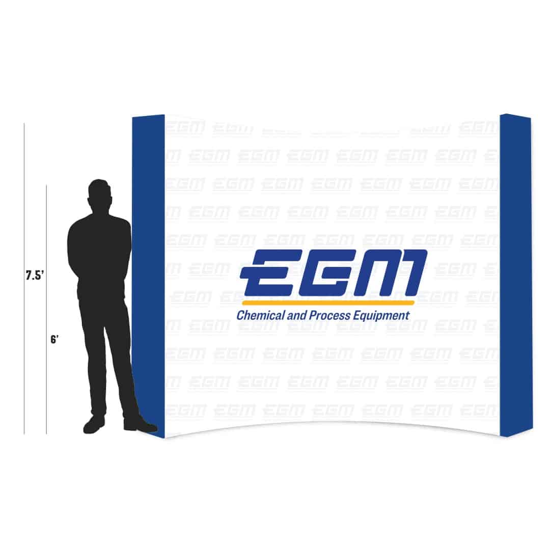 Tension fabric curved display with fast assembly