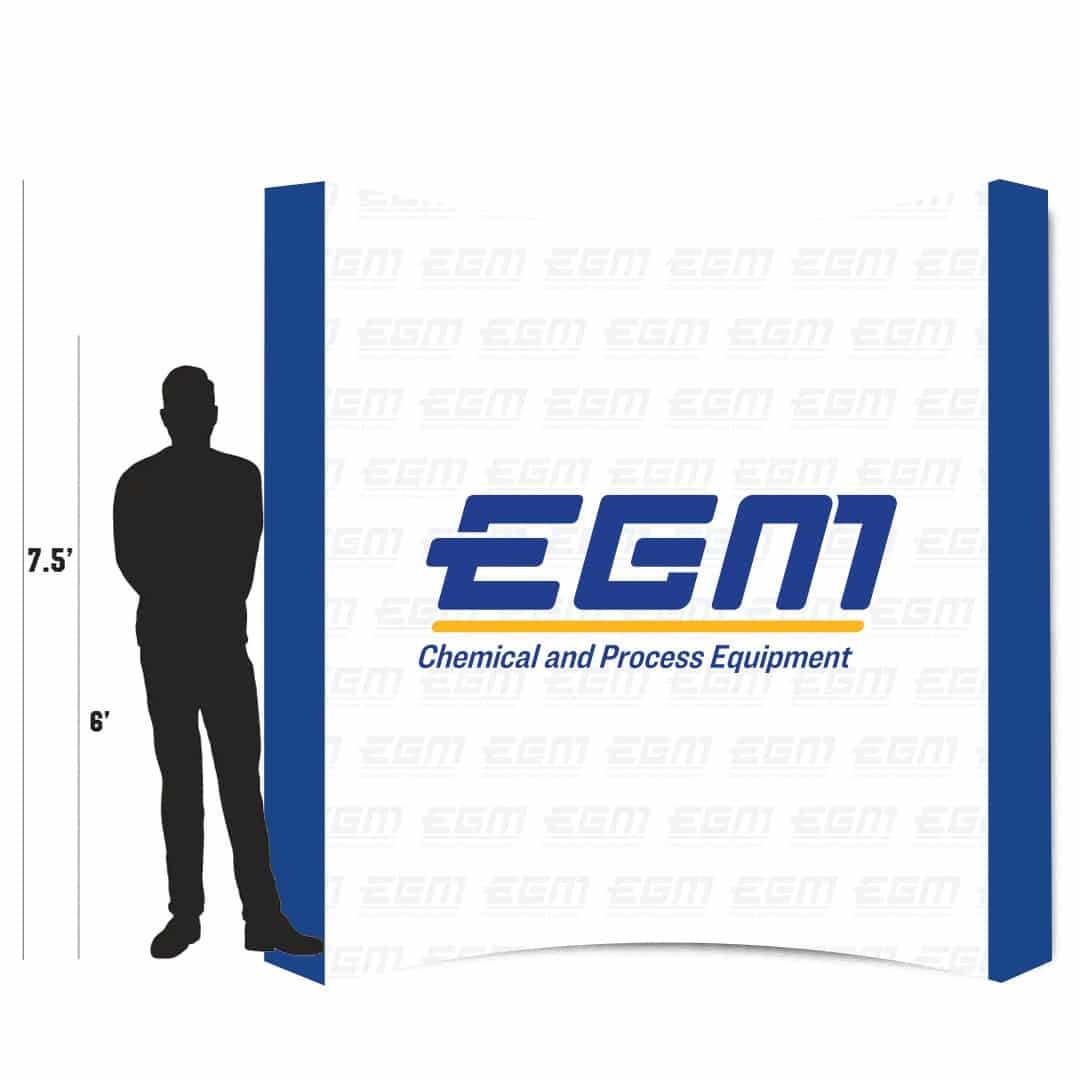 Custom curved fabric display with vibrant graphics