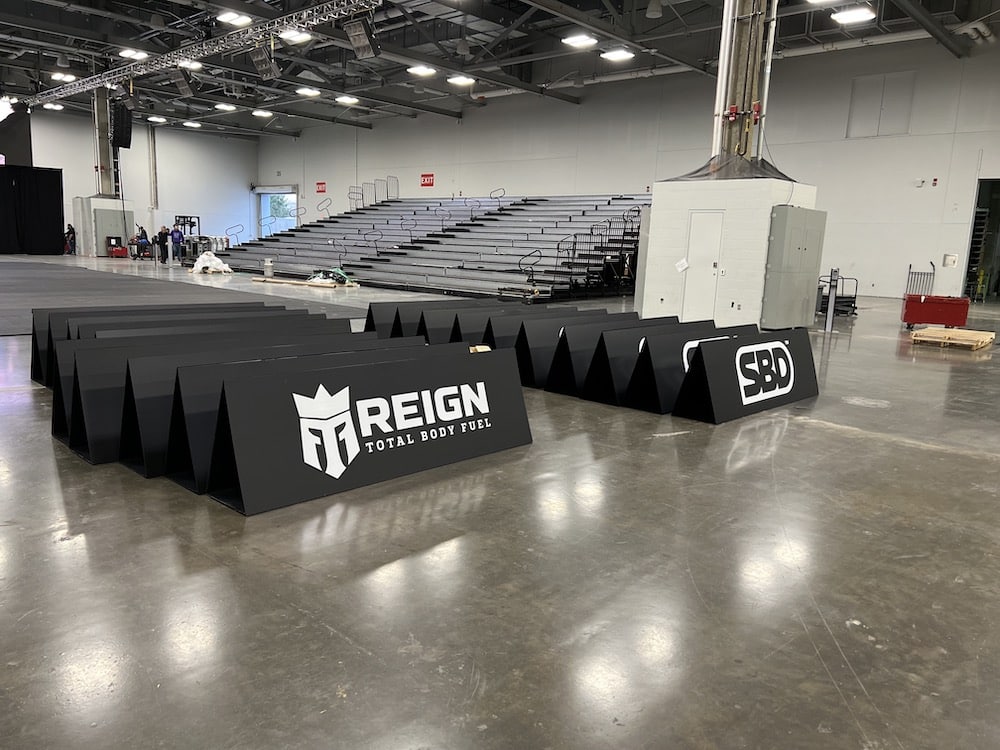 Large Coroplast A-Frame sign for events, with bold graphics for visibility and direction.
