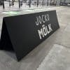 Large Coroplast A-Frame sign for events, with bold graphics for visibility and direction.
