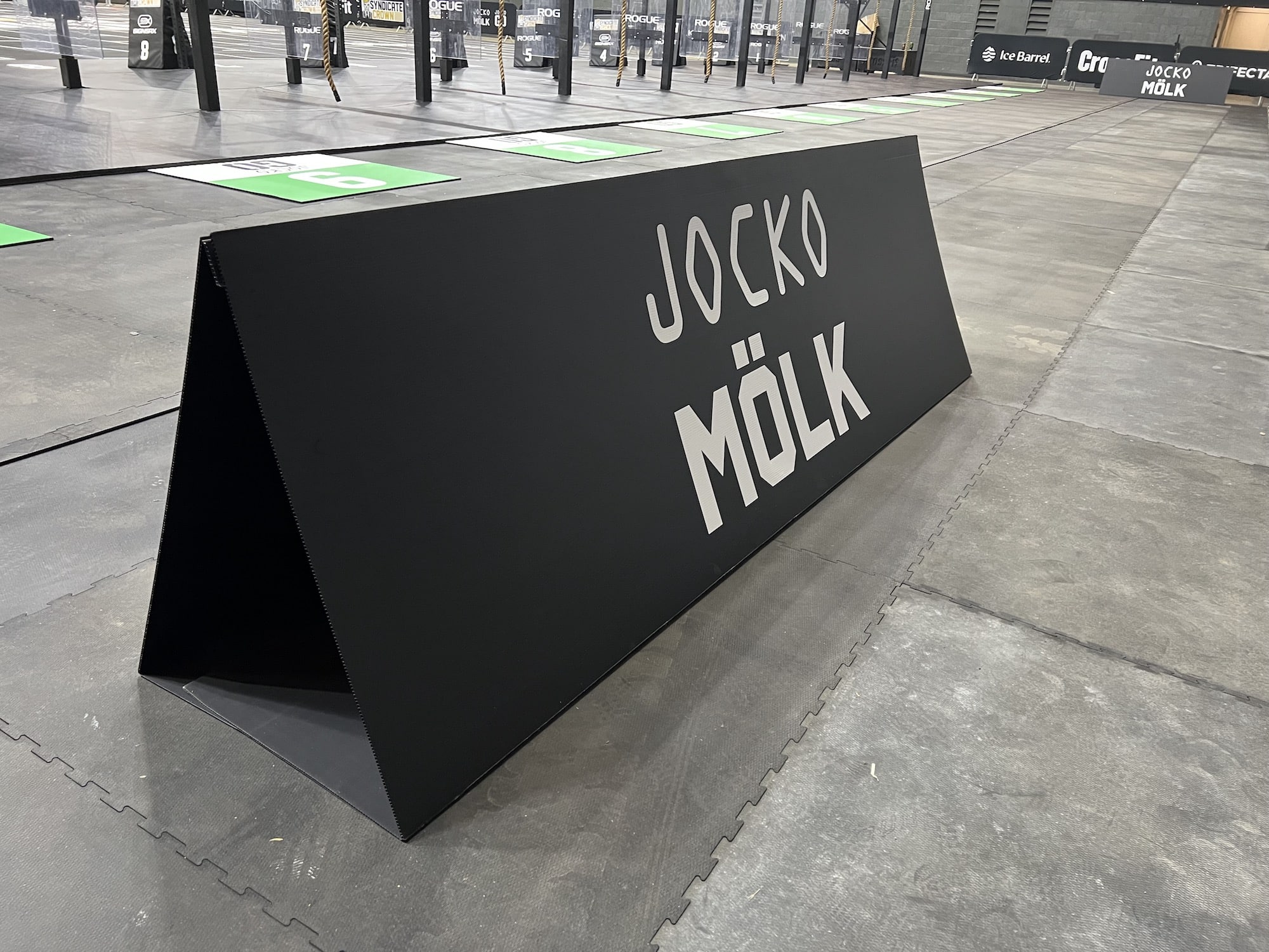 Large Coroplast A-Frame sign for events, with bold graphics for visibility and direction.