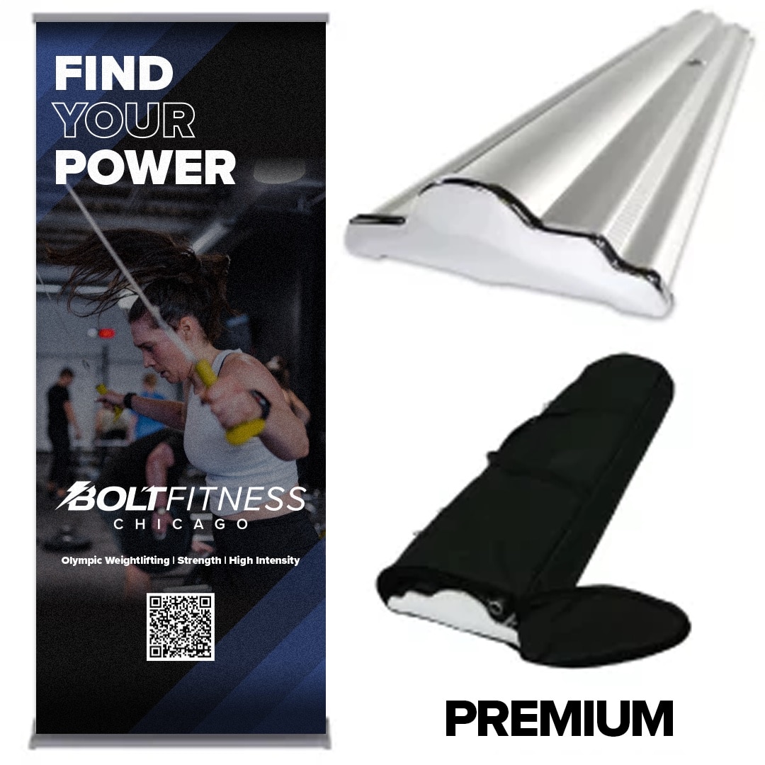SRX Roll Up retractable banner stand with easy setup and breakdown