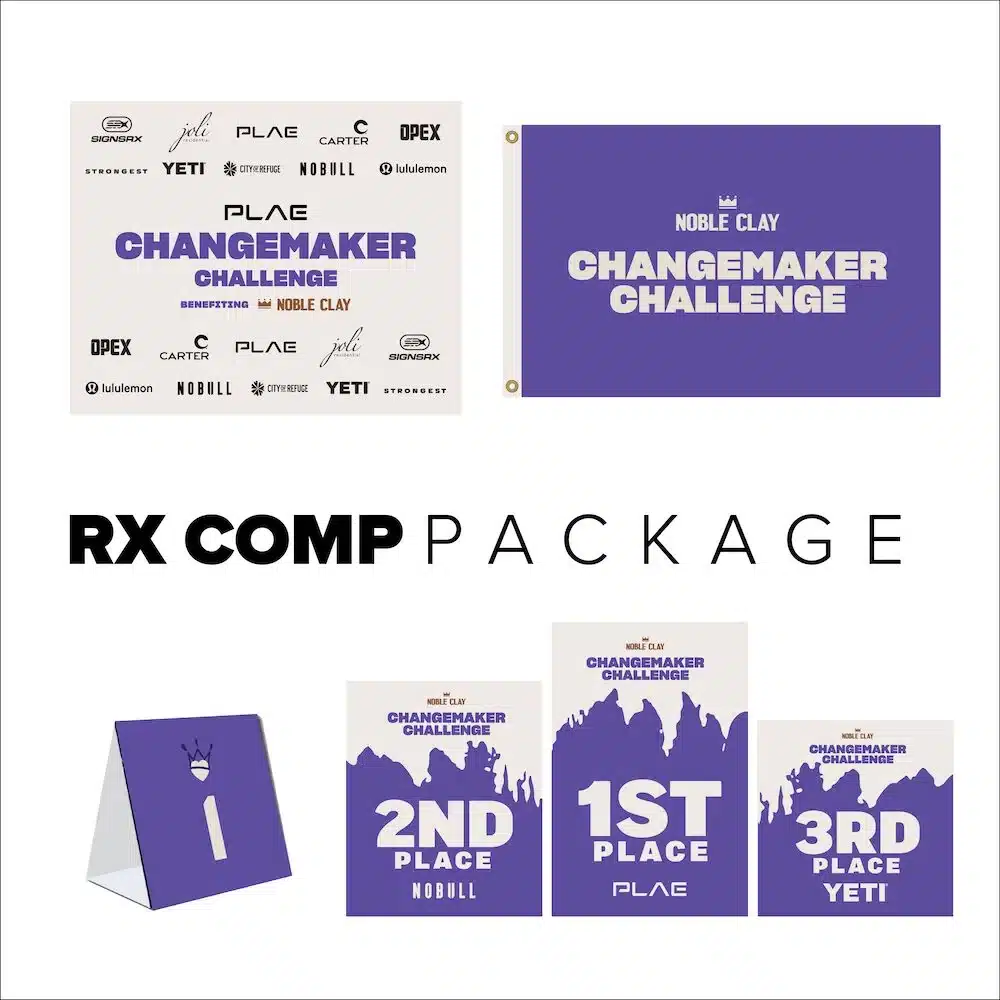 Professional event setup with nameplates and logo options