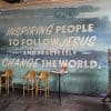 Custom wall murals for gyms, offices, or retail, with vibrant colors and branded designs.