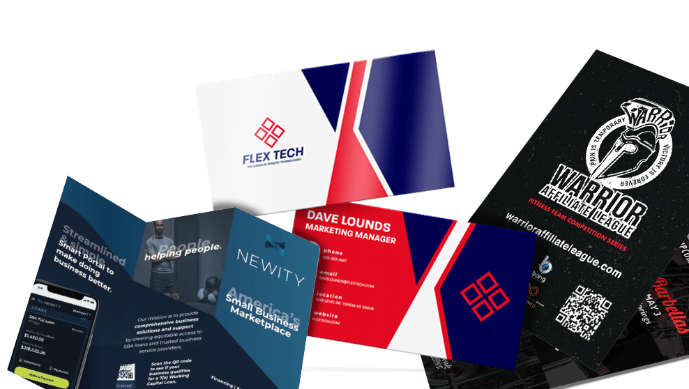 Custom printed cards and flyers for promotional marketing