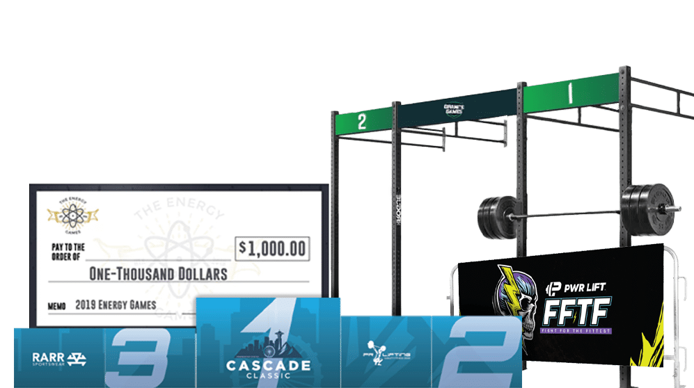 Custom competition signage with bold graphics for event branding
