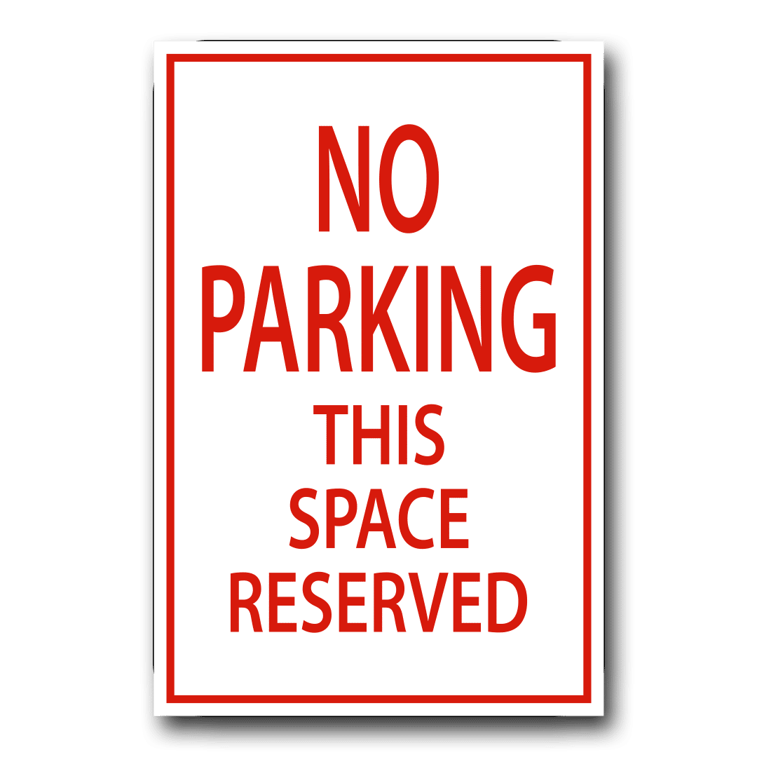 Aluminum parking sign with square corners